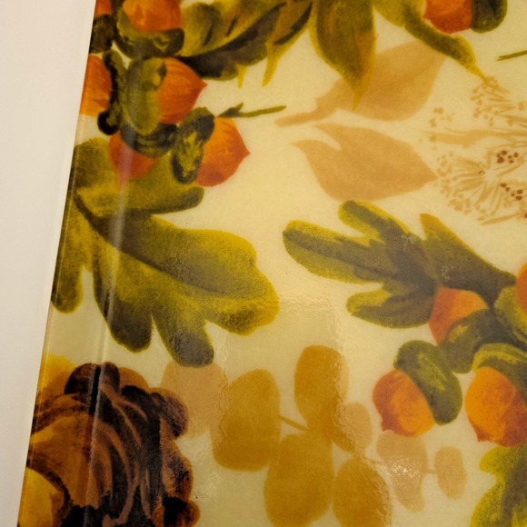 Vintage 60s LARGE 21"x16" MCM Mid Century Vintage Fiberglass Floral Tray serving - Picture 9 of 16